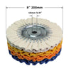 A set of four cotton polishing wheels with 8 inch diameter and 16mm thickness for angle grinders
