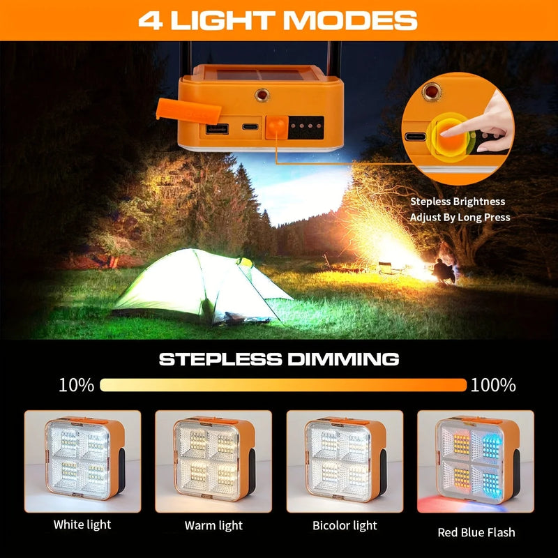 Solar-Powered LED Work Light with Portable Design