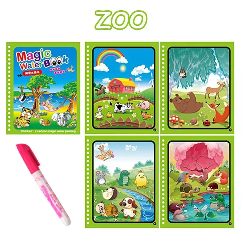 Libro de Dibujo Mágico con Agua Reutilizable para Niños