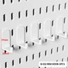 Mini hook set for a desktop pegboard organizer with shelves and hooks
