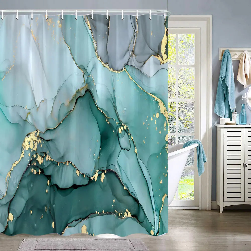 Luxury Marble Abstract Fluid Pattern Shower Curtain