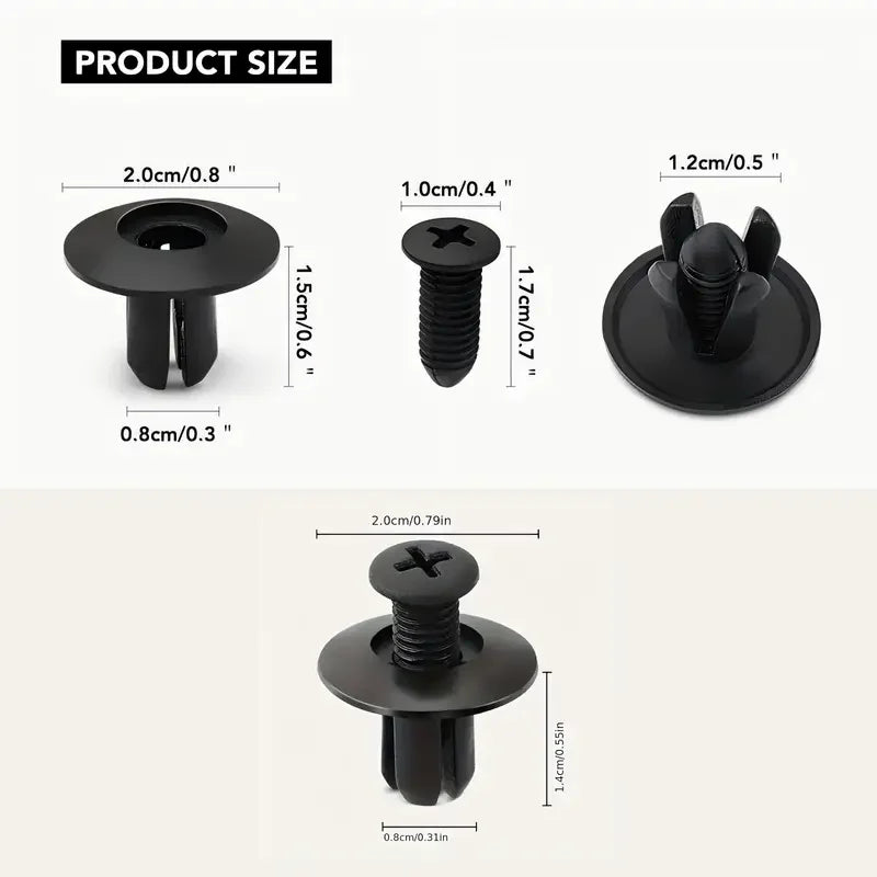 8mm Plastic Push Pin Rivets for Auto Fender and Bumper Repair