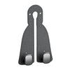 A pair of black car seat headrest hooks designed as a tidy organizer for bags, groceries, and coats.