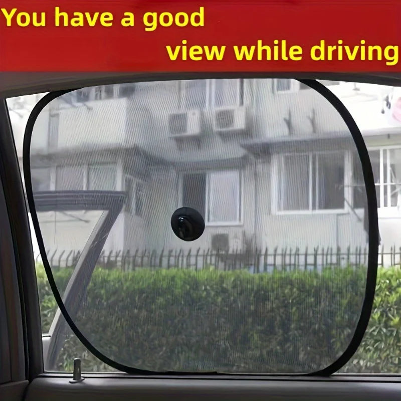 Car Window Sun Shades with Electrostatic Mesh for Heat Reduction