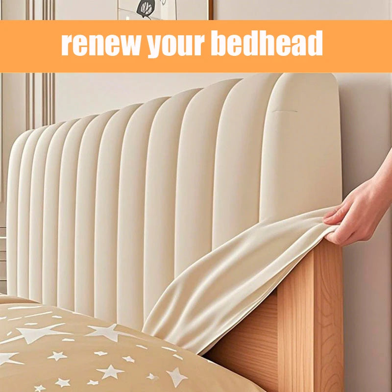 Stretch Velvet Headboard Cover - Queen Size, Dustproof & Slip-on Design