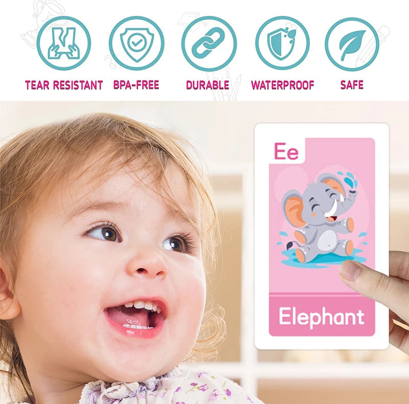 Montessori Learning Flash Cards Set - 58 Pieces for Early Education