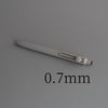 A close-up view of a white Uni ZENTO Quick-Dry Gel Pen, showing its slender body and tip.