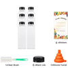Clear Reusable Juice Bottles with Cleaning Brush and Funnel
