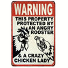 Retro Funny Chicken Farm Metal Sign for Kitchen and Coop