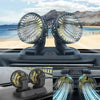 Dual-Head USB Car Fan with Adjustable Speed