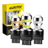A box of AUXITO global supplier LED bulbs for automotive lights, including several silver and black bulb assemblies.