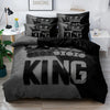 Grey and Black King Size Duvet Cover Set with Pillowcases