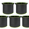 Three black heavy-duty non-woven fabric grow bags for plants, shown from the side.