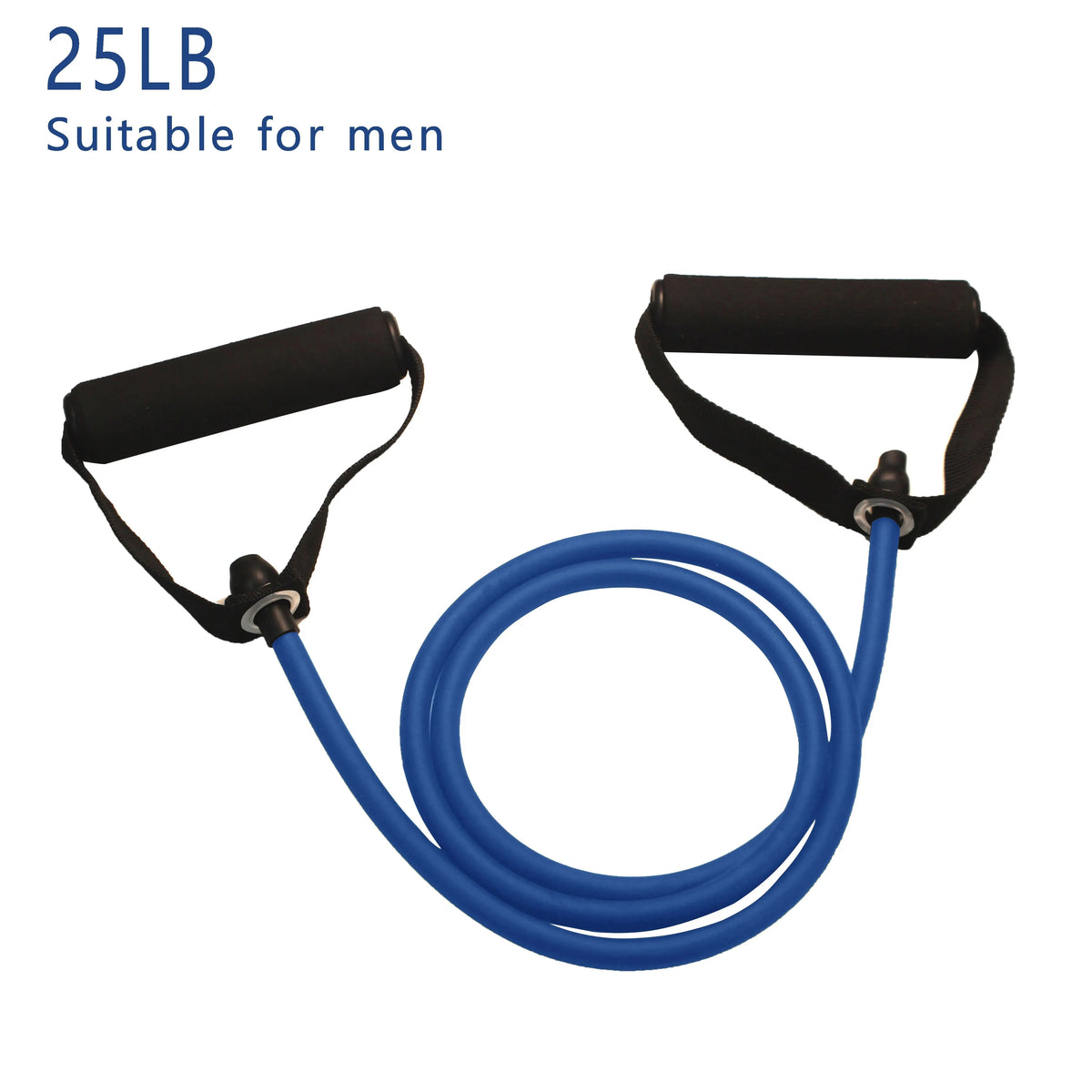 Blue resistance bands with handles suitable for men