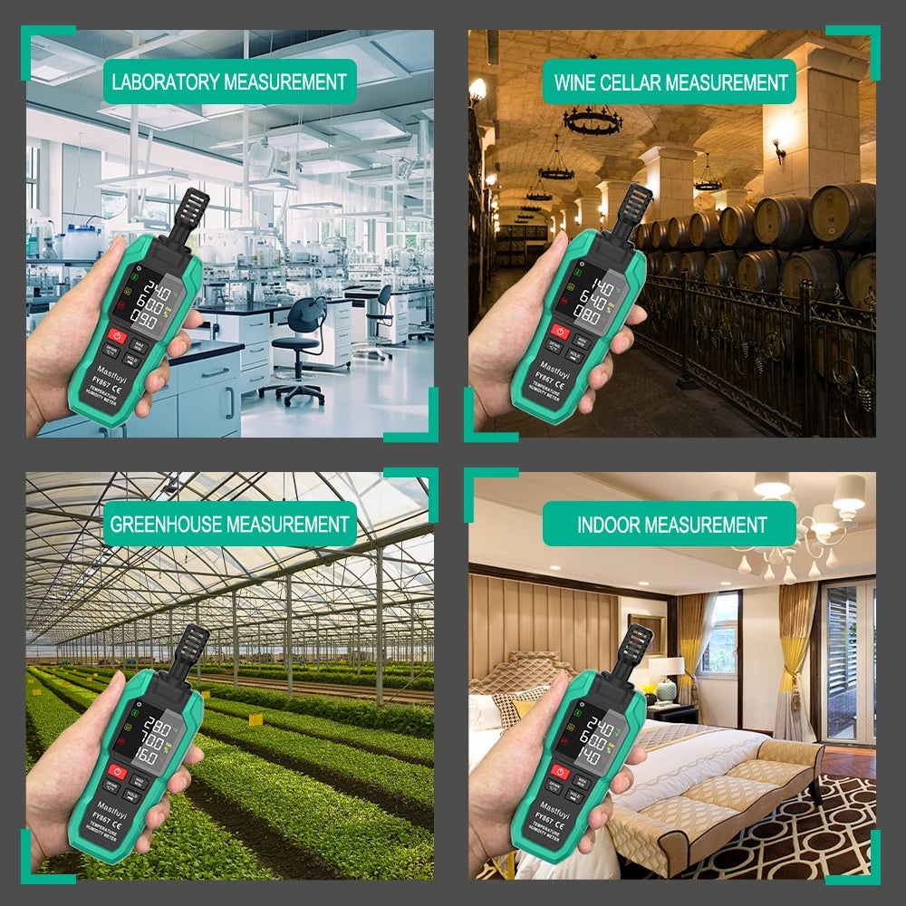Professional Digital Thermohygrometer with Color Display