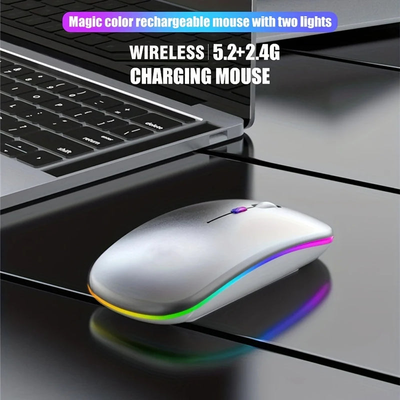 Souris sans fil ergonomique avec éclairage RGB