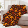 Vibrant Gradient Fleece Throw Blanket with Artistic Portraits