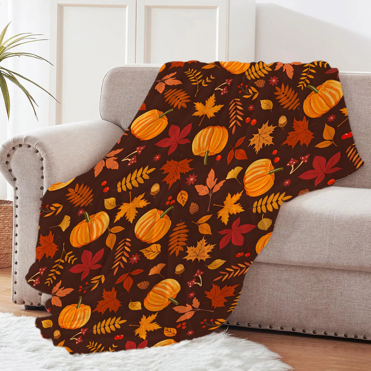 Vibrant Gradient Fleece Throw Blanket with Artistic Portraits