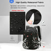 Black waterproof fabric laptop backpack featuring an anti-scratch finish and anti-splashing coating.