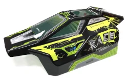 A black and neon yellow high-speed RC car receiver parts kit with a transparent cover.