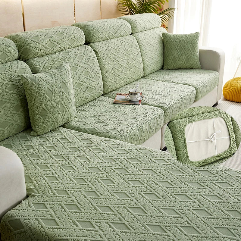 Jacquard Plush Sofa Cover