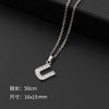 Initial Letter Pendant Necklace with Stainless Steel Chain