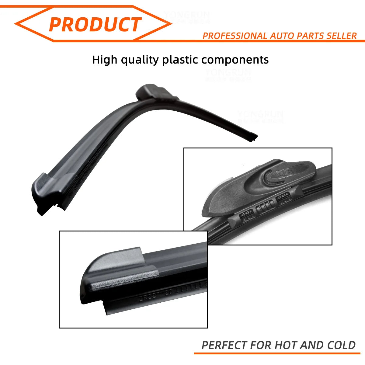 Universal Windshield Wiper Blades – J-Hook Fit, Multiple Sizes