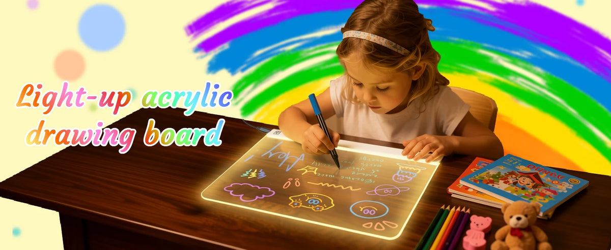 Glow Art LED Drawing Board with 7 Colors and 3 Light Modes