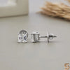 Prinzessinnen-Schliff Moissanit-Stecker in Sterlingsilber