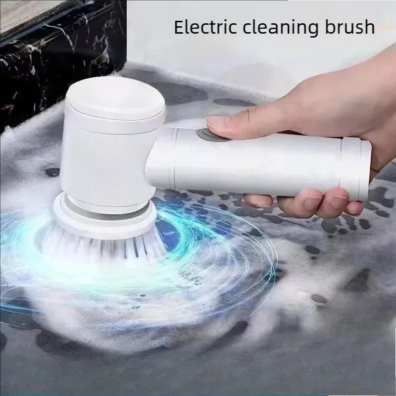 Cordless Electric Spin Scrubber with 5 Interchangeable Brush Heads