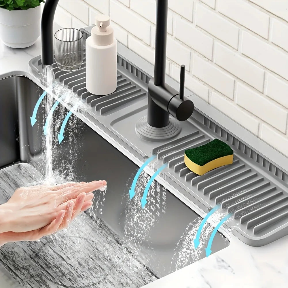 Silicone Faucet Splash Guard Mat for Kitchen Sink