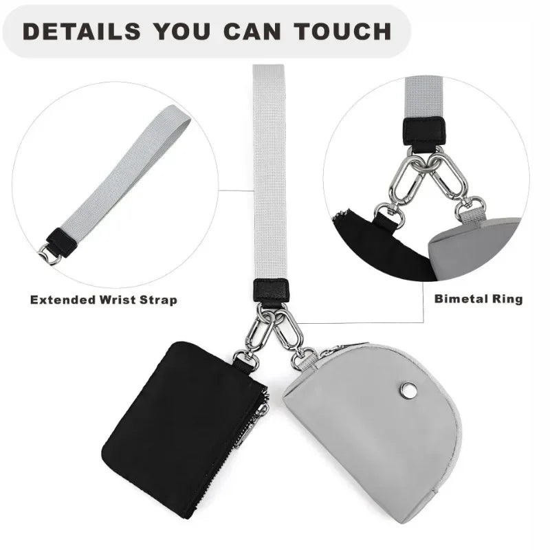 Compact Zippered Wristlet Wallet with Coin Pocket