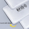 White protection sleeves for RFID and NFC blocking cards, featuring a round safe design.