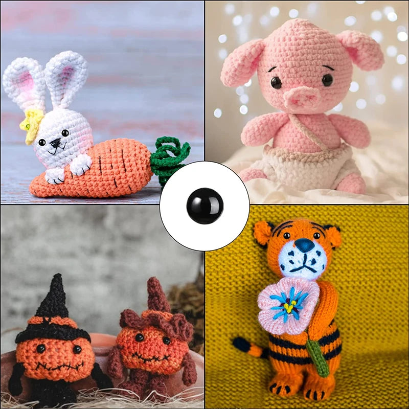 Plastic Safety Eyes for Amigurumi, Dolls & Plush Toys (Multiple Sizes)