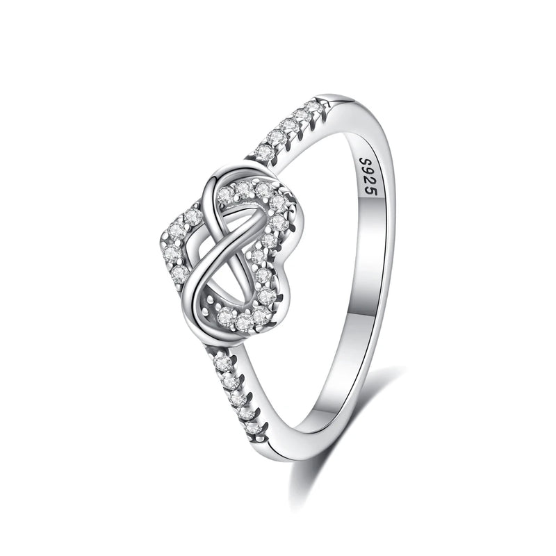 Sterling Silver Heart Ring with Cubic Zirconia