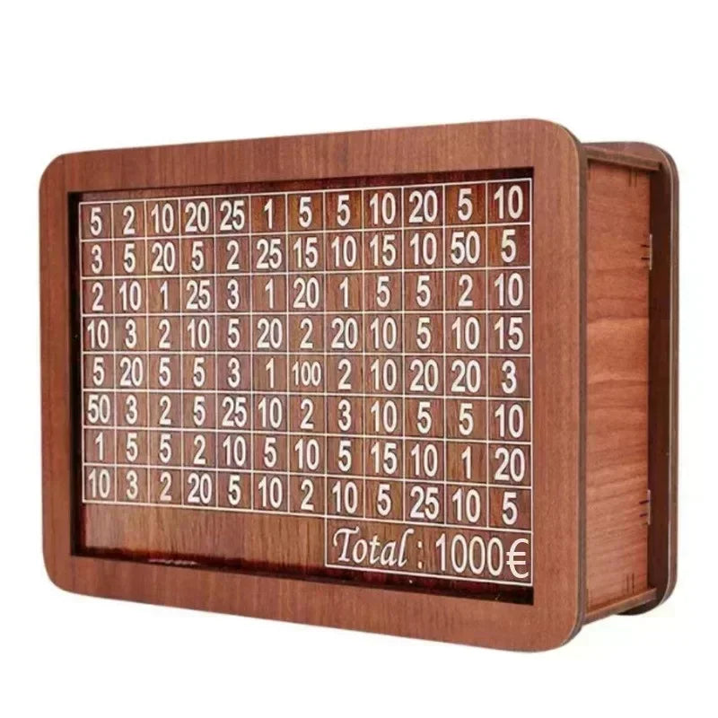 Wooden Money Saving Box with Built-in Coin Counter
