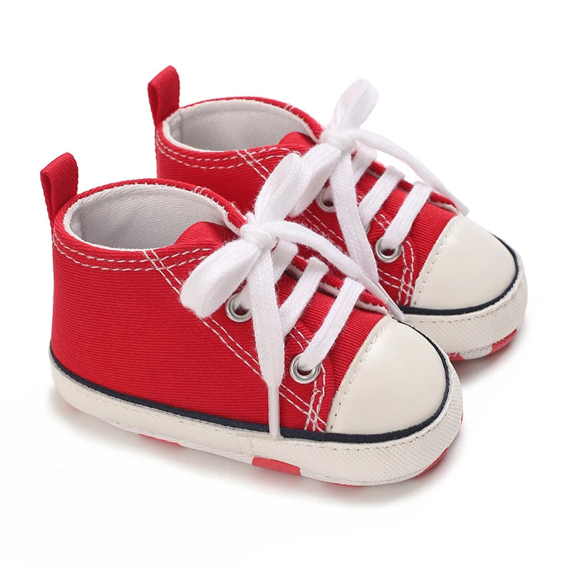 Classic Canvas First Walker Shoes for Babies with Star Print