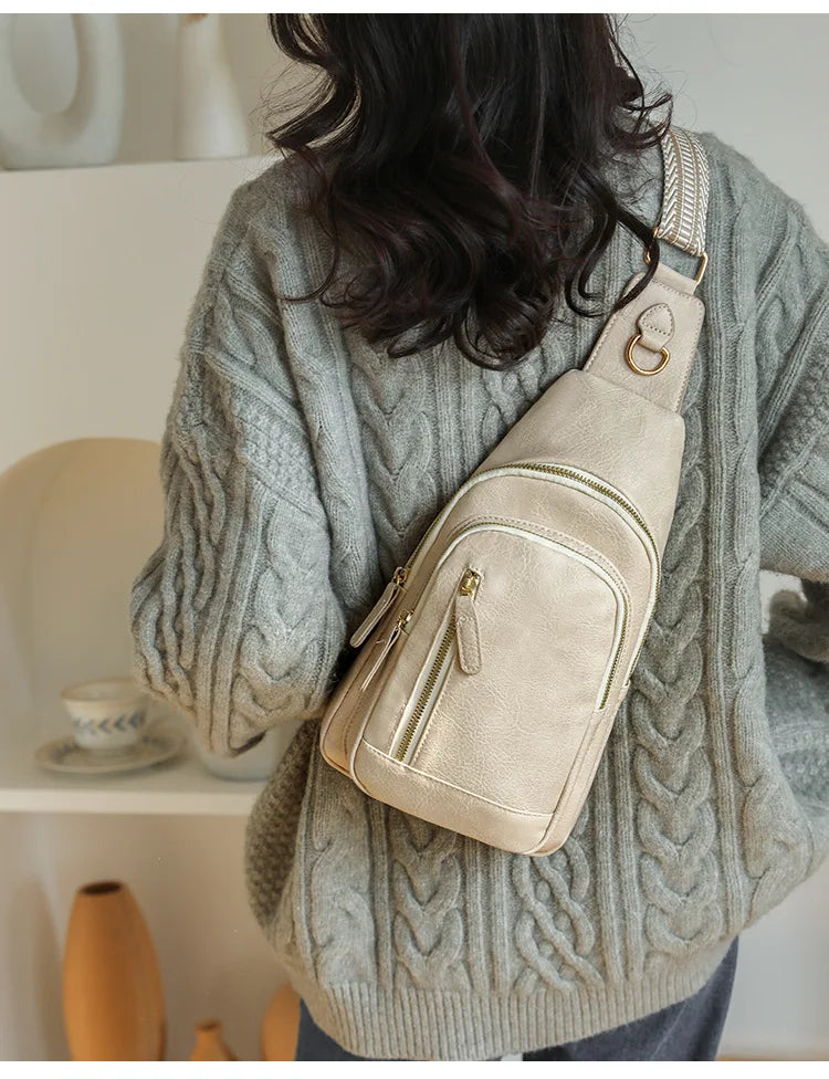 Elegant PU Leather Crossbody Sling Bag for Women