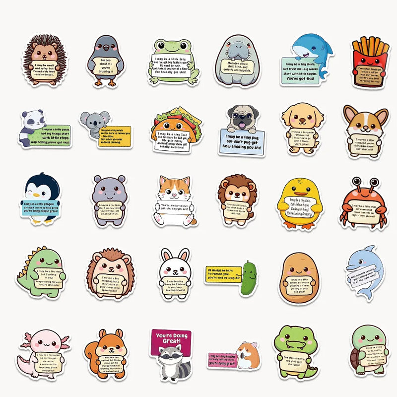 Cute Animal Stickers with Positive Affirmations
