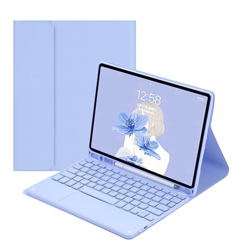 iPad Keyboard Case with Touchpad - Foldable Smart Cover for Multiple iPad Models