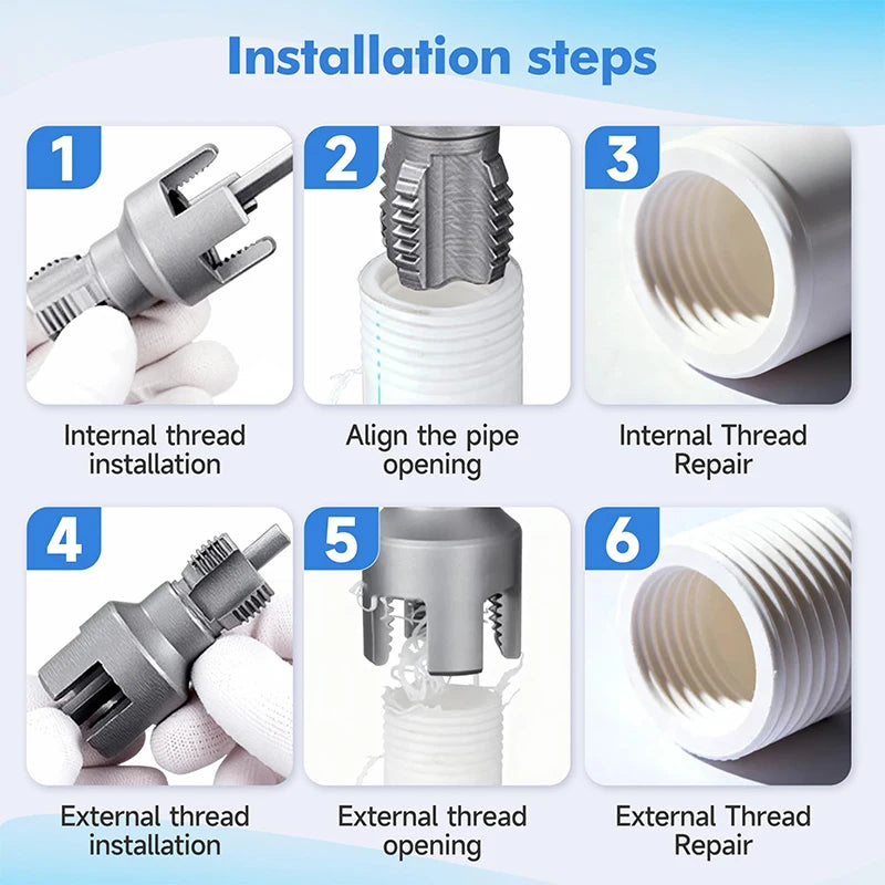 Internal & External Pipe Threading Tool Set for PVC Pipes
