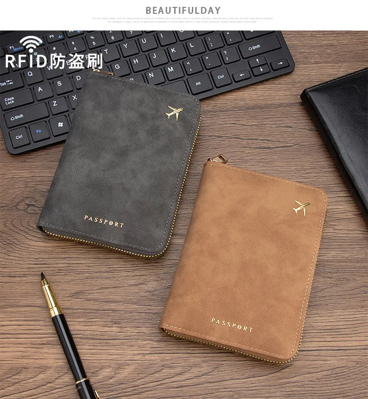 Travel Passport and Wallet Organizer with RFID Protection