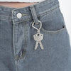 Stainless Steel D-Ring Clips with Snap Hooks for Bags and Keychains (Set of 5)