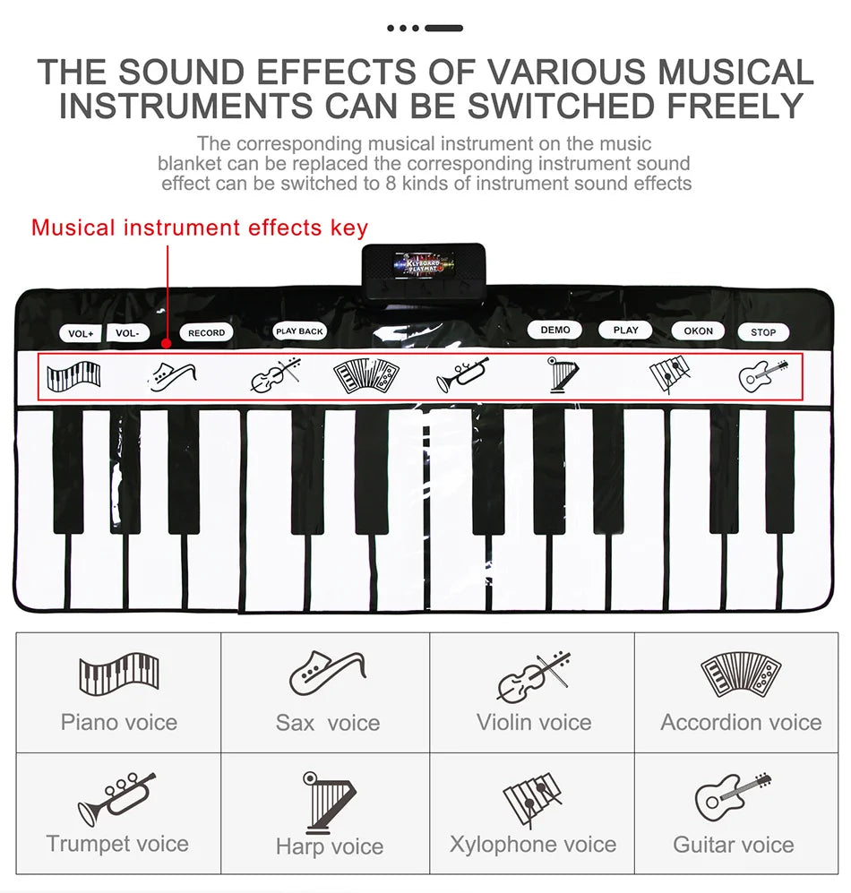 Interactive Musical Piano Play Mat for Kids