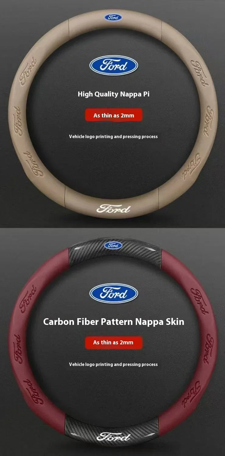 Carbon Fiber Steering Wheel Cover for Ford Models