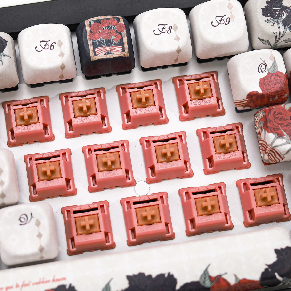 Rosewood Linear Mechanical Keyboard Switches (5-Pin, 40gf)