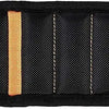 Black magnetic wrist strap with three orange accents for holding small tools