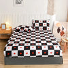 Non-Slip Fitted Sheet with Elastic Edges – Geometric Print, Soft Cotton Feel