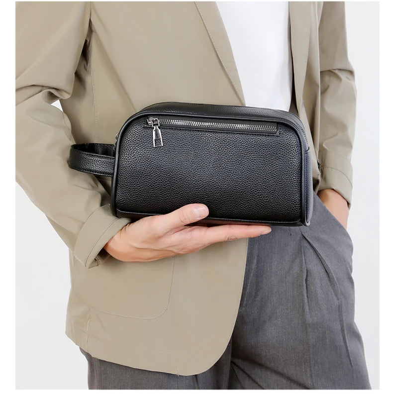 Men's PU Leather Casual Crossbody Clutch Bag