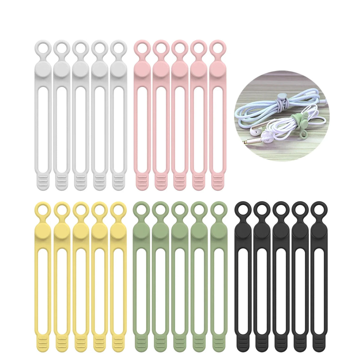 Reusable Silicone Cable Ties for Cord Organization
